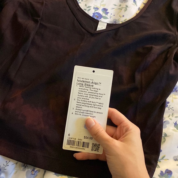 lululemon align long sleeve maroon tie dye - Picture 2 of 7